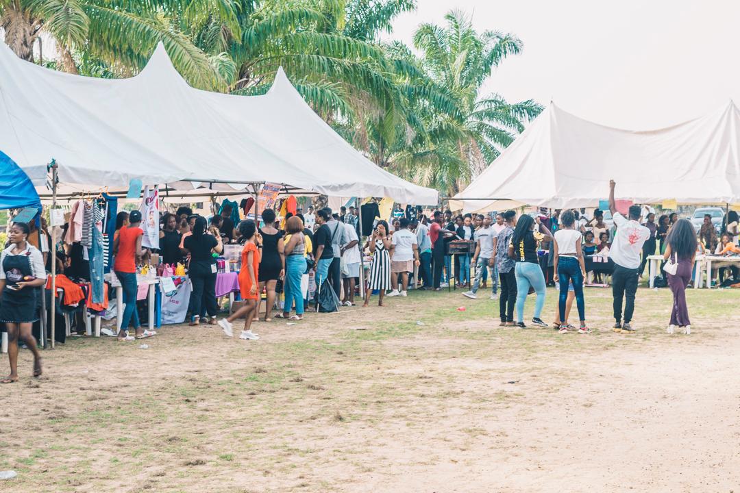 Guests and vendor tents at the first MedFest